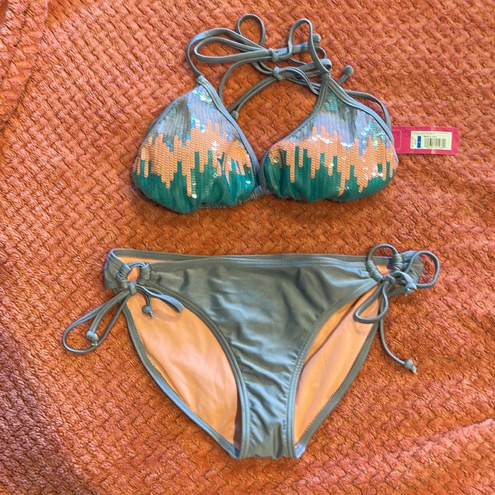 Bikini, New with tags, top is solid sequins.